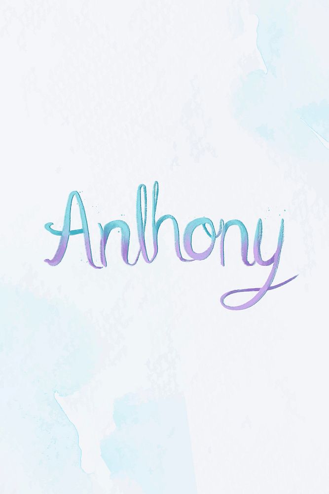 Anthony name hand vector lettering font