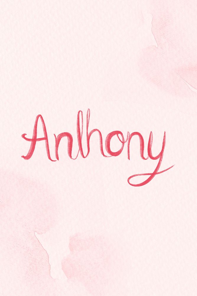 Pink Anthony name psd word typography