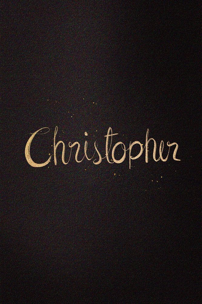 Gold Christopher name cursive handwriting typography