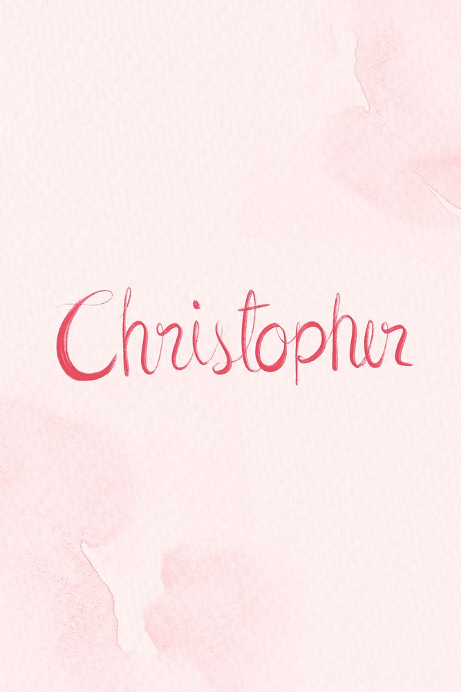 Christopher name hand psd lettering font