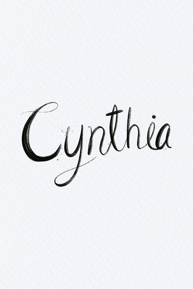 Hand drawn Cynthia psd font typography