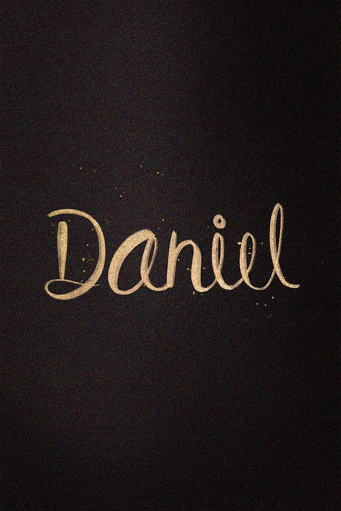 Gold Daniel name cursive handwriting typography