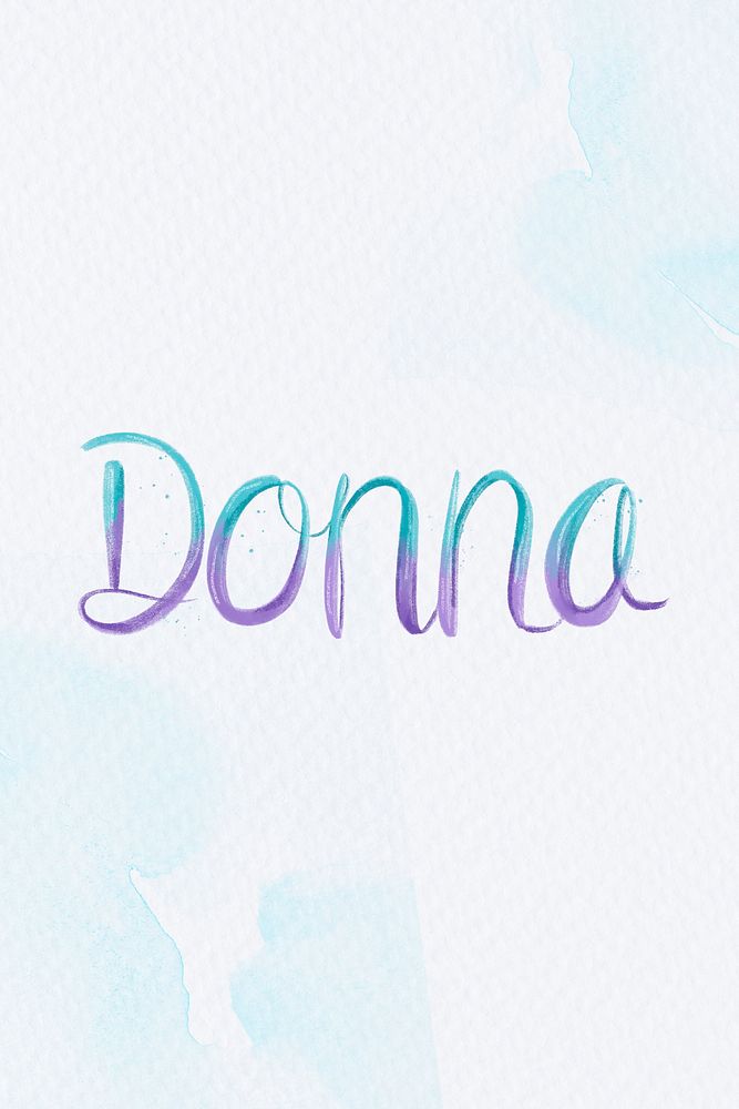 Donna name hand lettering psd font