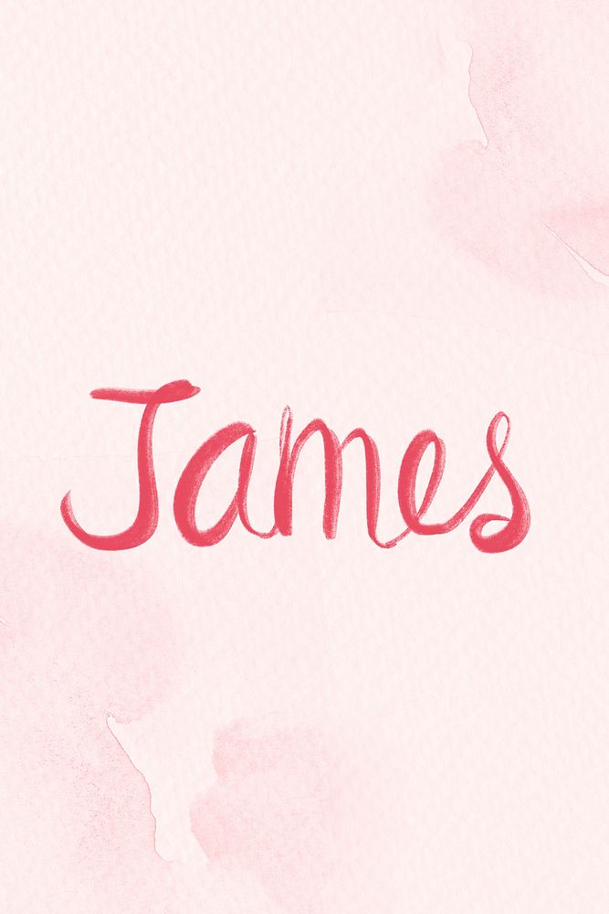 James name word pink psd typography