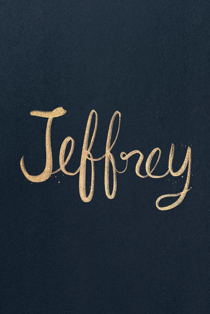 Jeffrey sparkling gold font psd typography