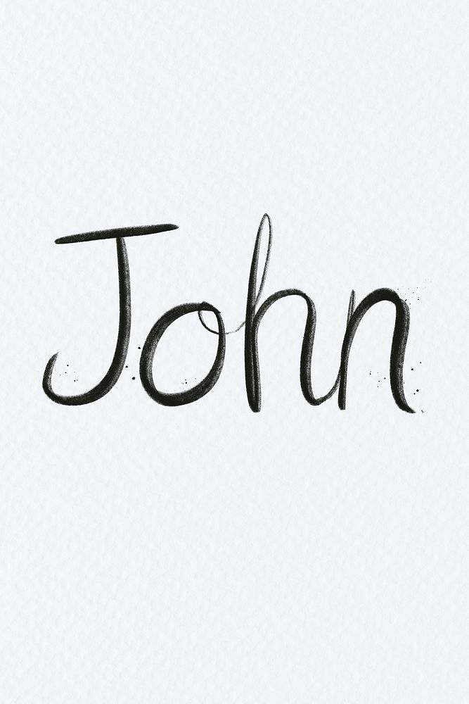Hand drawn psd John font typography