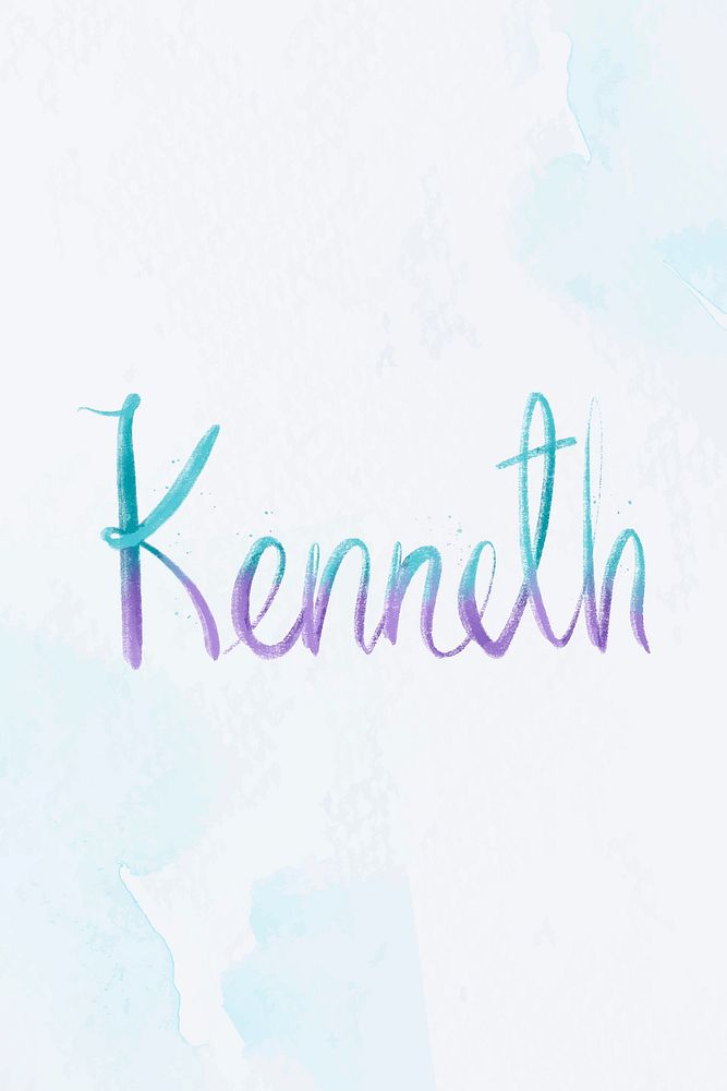 Kenneth vector male name calligraphy font