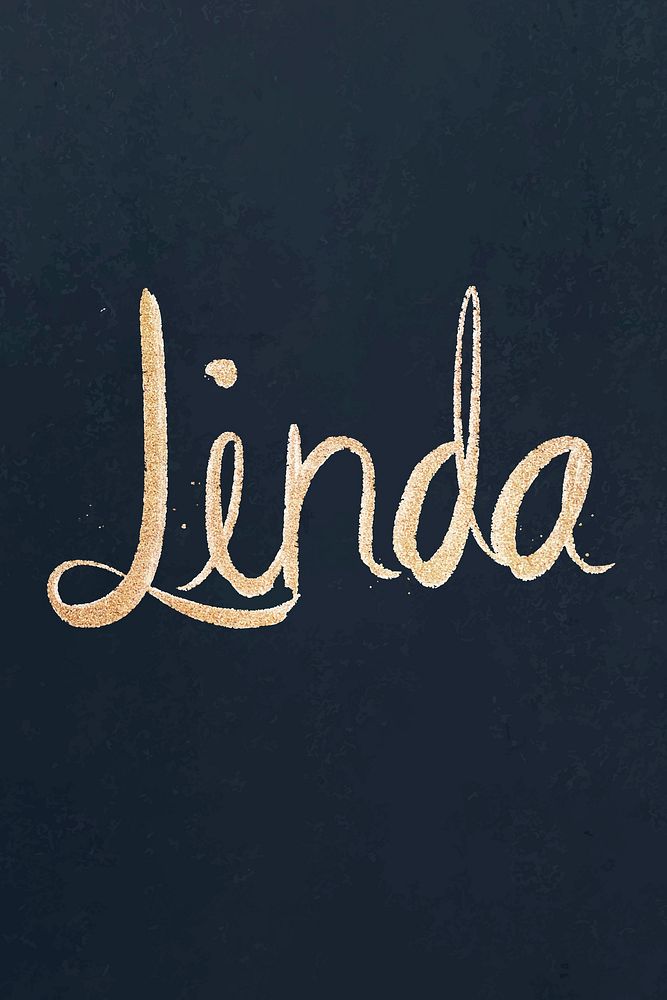 Linda sparkling gold font vector  typography
