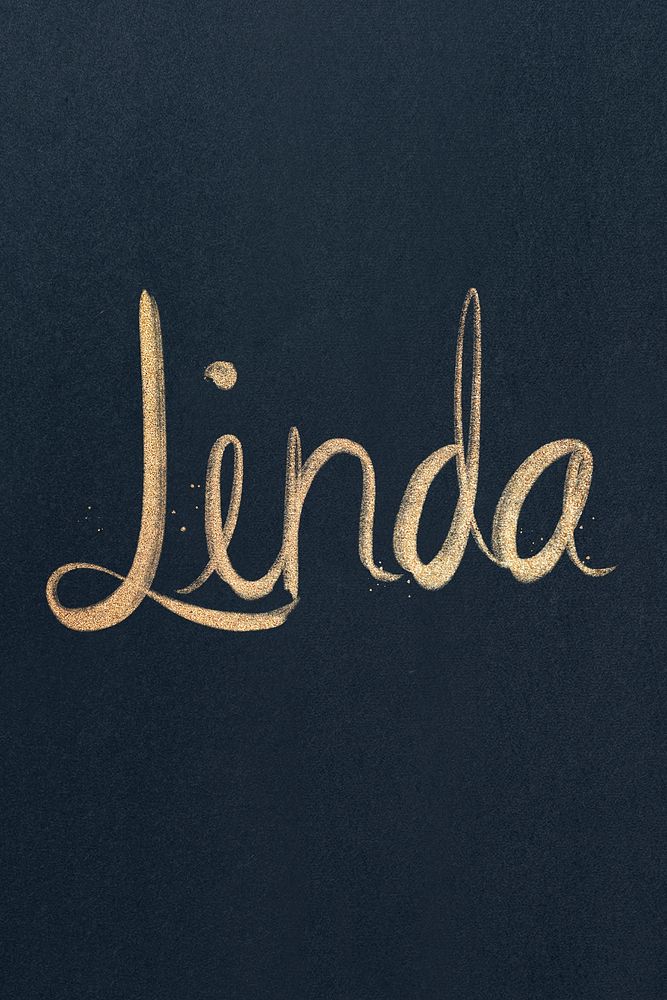 Linda sparkling gold font psd typography