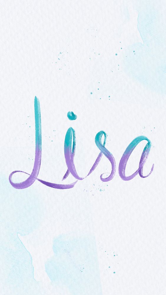 Name Lisa two tone cursive typography