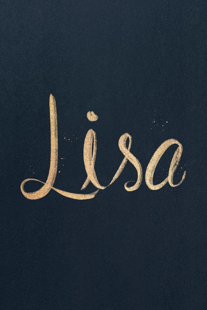 Sparkling gold psd Lisa font | Premium PSD - rawpixel