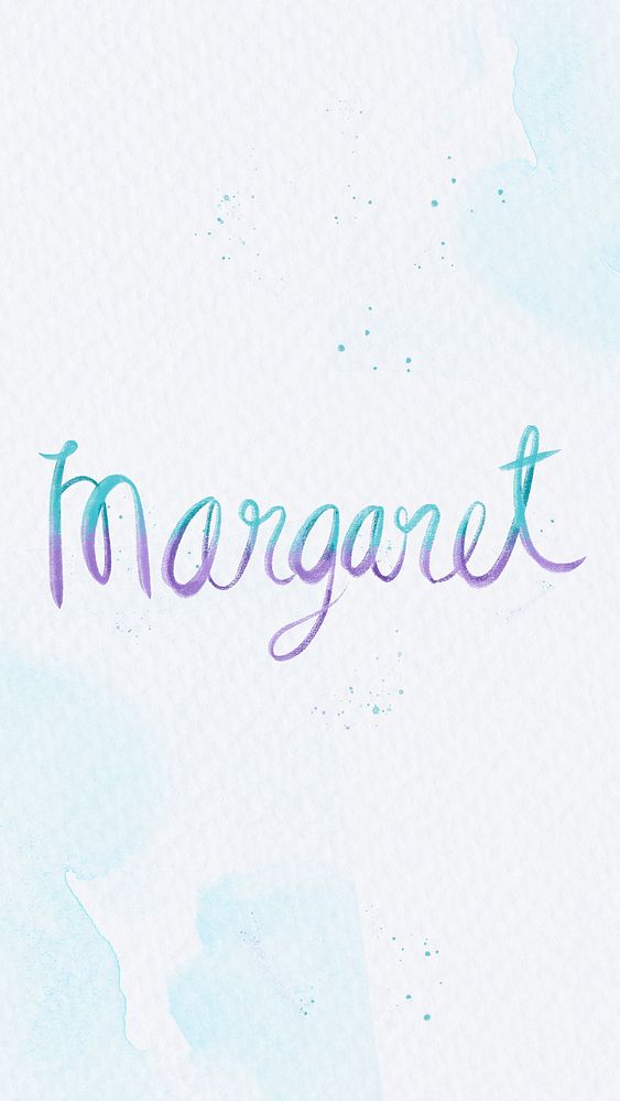Margaret two tone name cursive typography