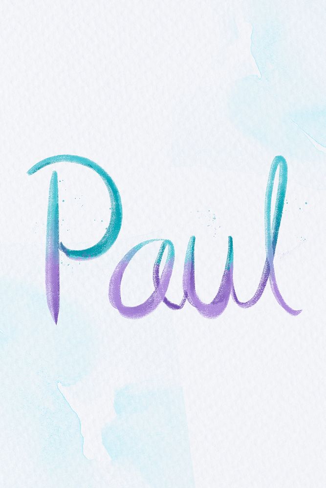 Paul name word psd pastel typography