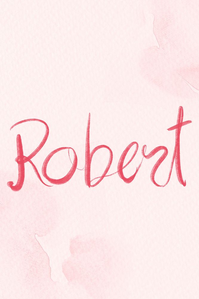Robert male name lettering psd font