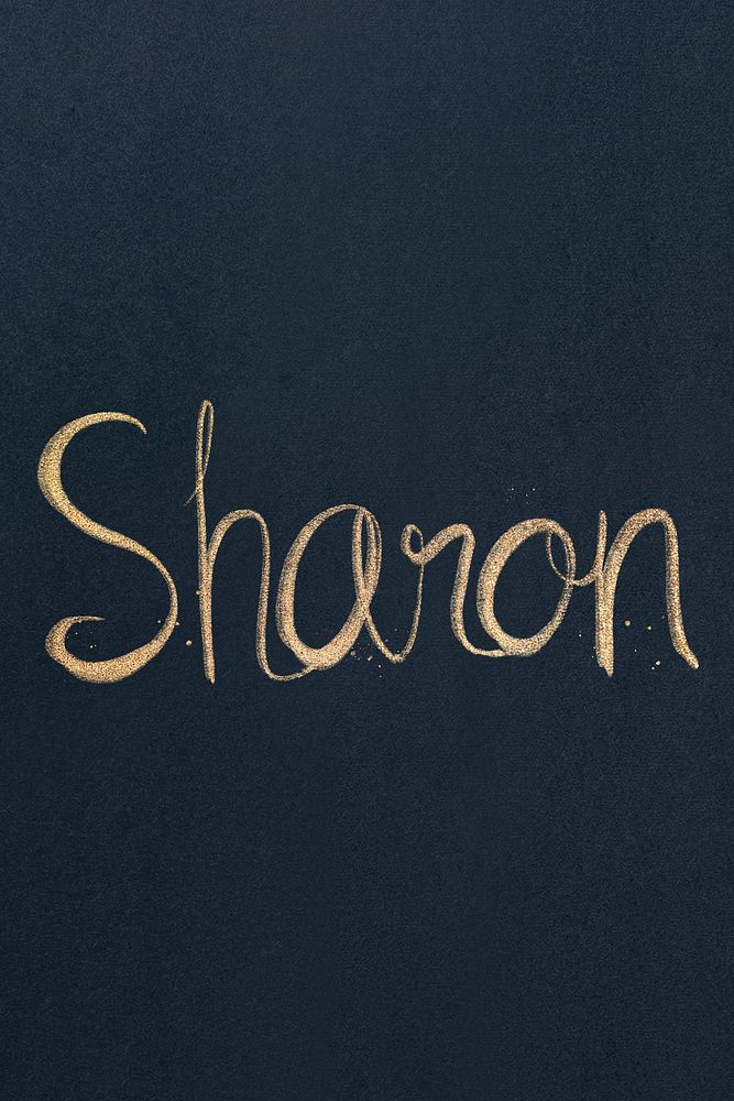 Sharon sparkling psd gold font typography