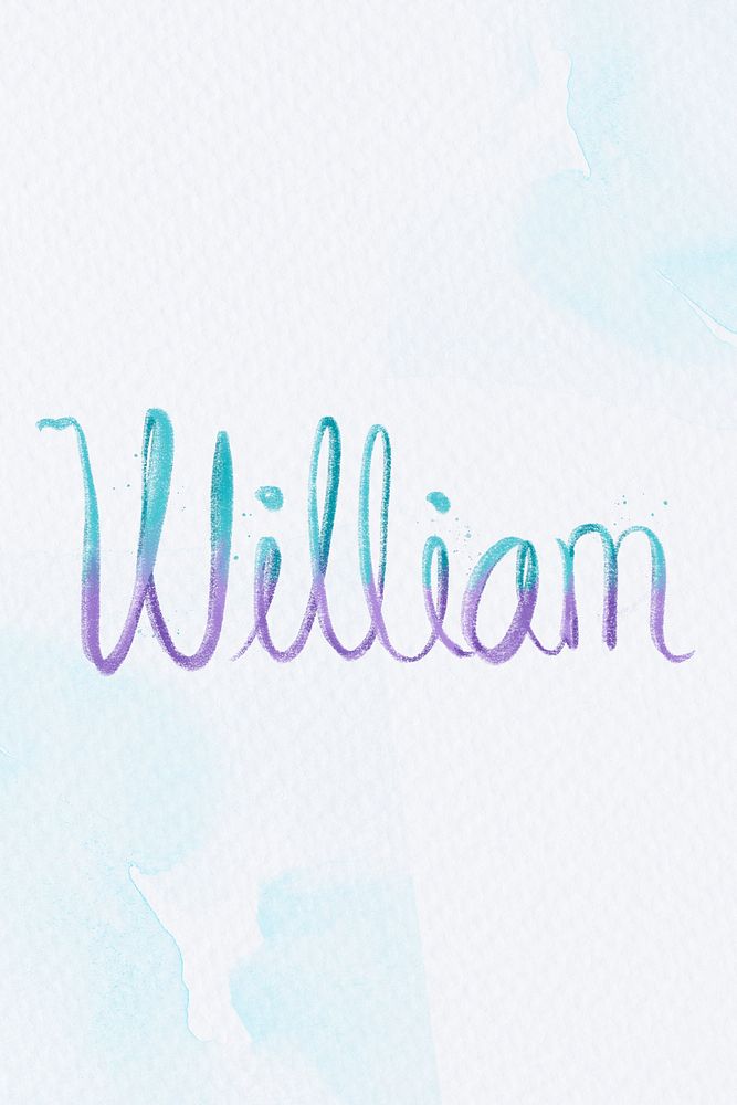 William psd two colored lettering font