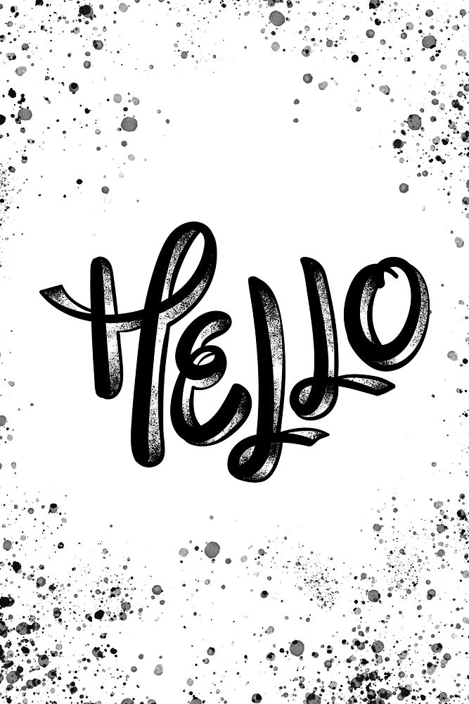 Greeting hello typography psd word message
