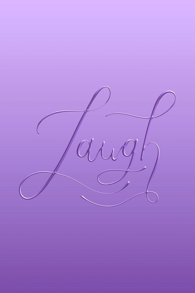 Laugh calligraphy purple text vector message
