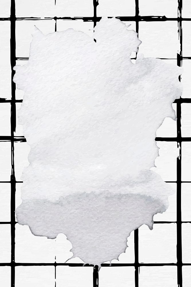 Ink frame vector with grid brush patterned background