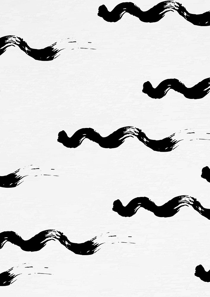 Seamless pattern of wavy vector ink brush background