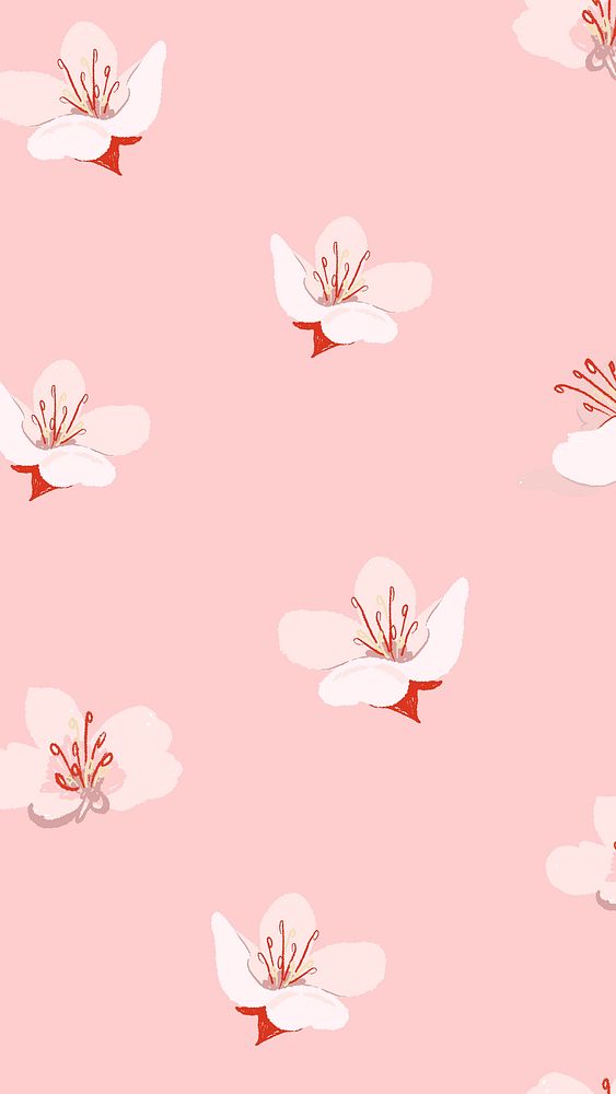 Pink sakura floral pattern mobile wallpaper