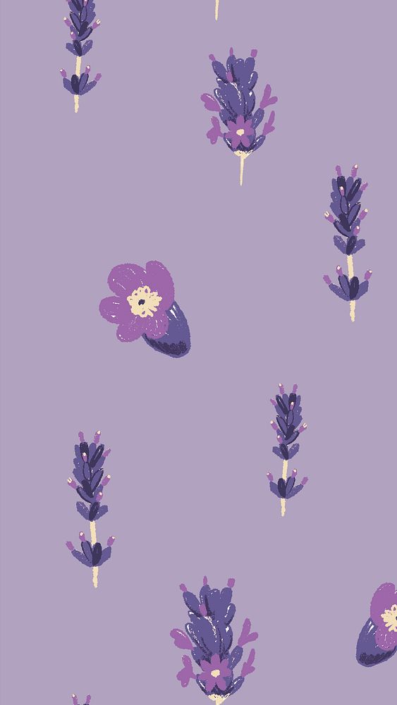 Purple lavender floral pattern mobile wallpaper