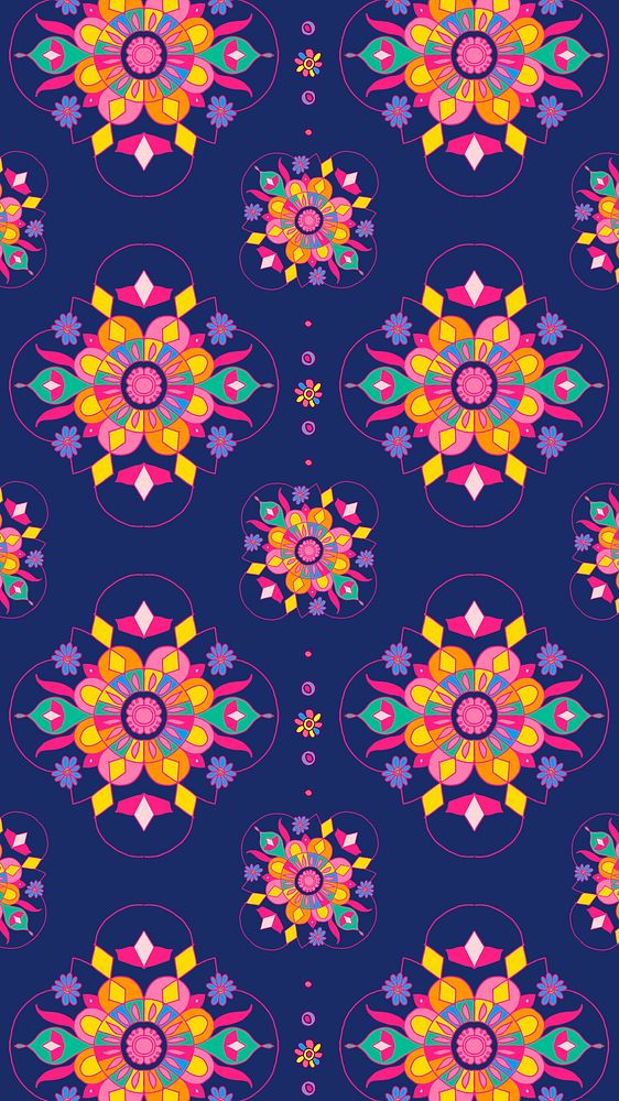 Diwali Indian psd rangoli pattern phone wallpaper