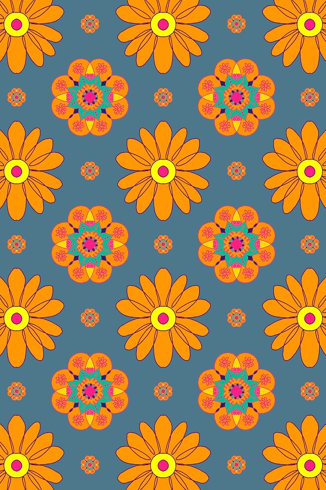 Marigold flower psd pattern Diwali festival background