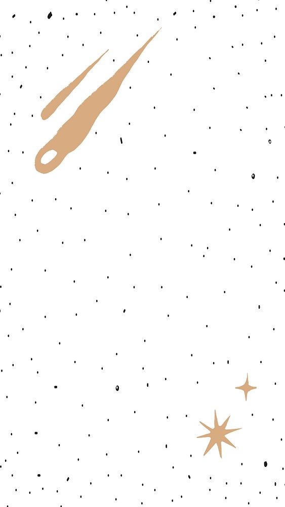 Mobile wallpaper vector doodle galactic sky background