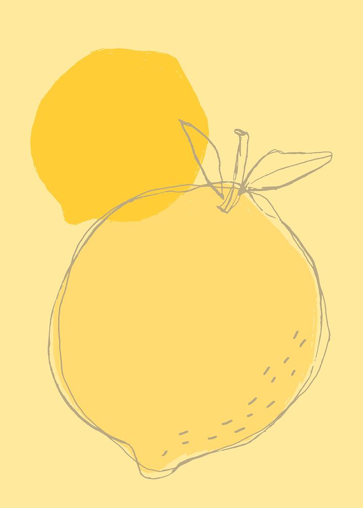 Cute lemon fruit psd design space
