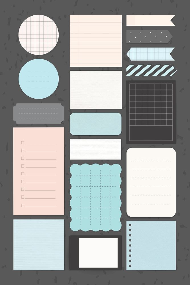 Office stationery notepad vector set