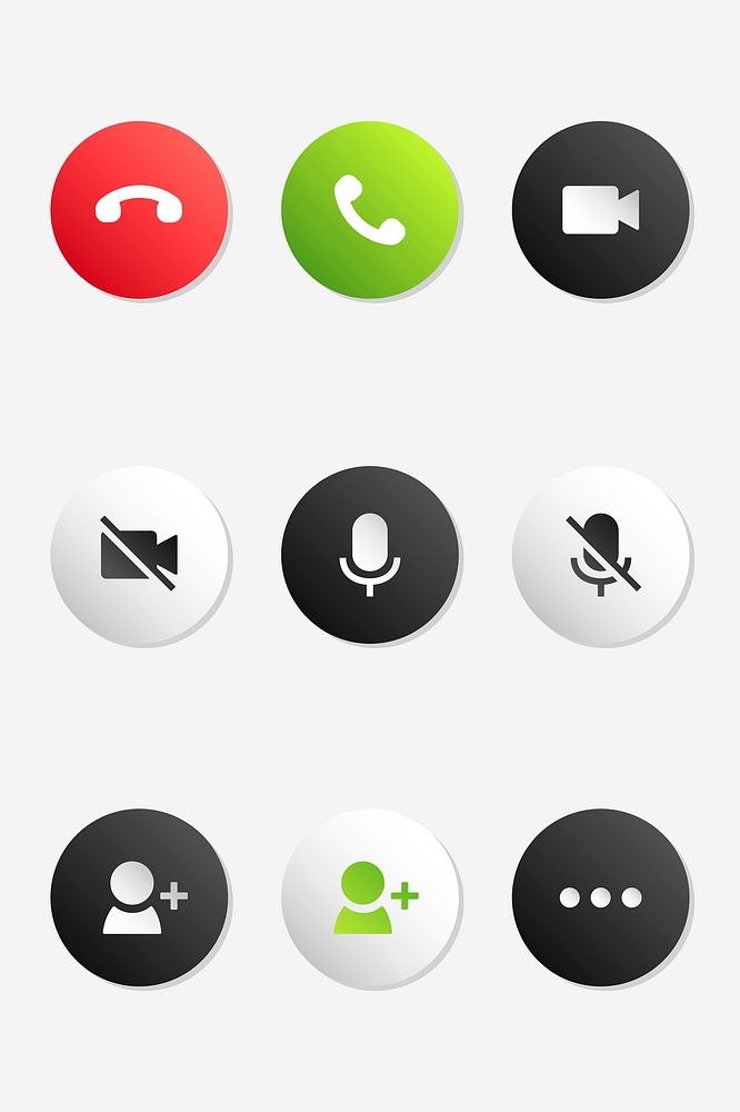 Mobile phone call icon vector set