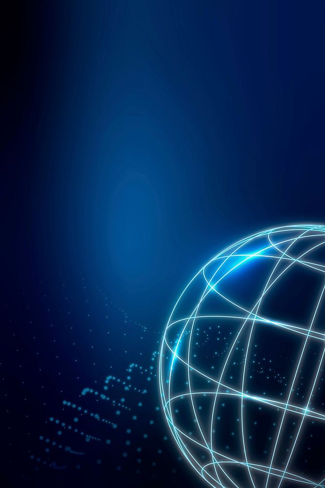 Blue global network connection vector background