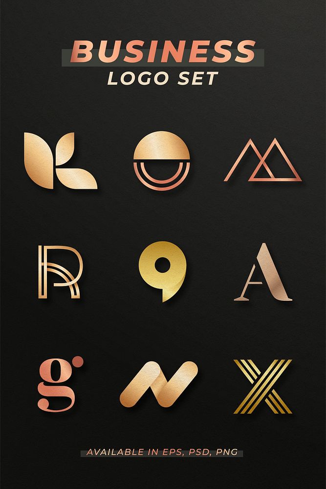 Luxury business logo psd set