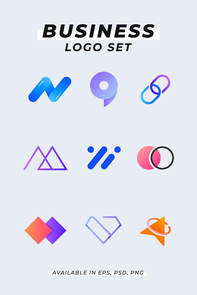 Business logo icon vector set gradient badge illustration