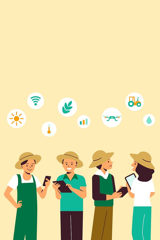 Smart farming network vector digital agriculture