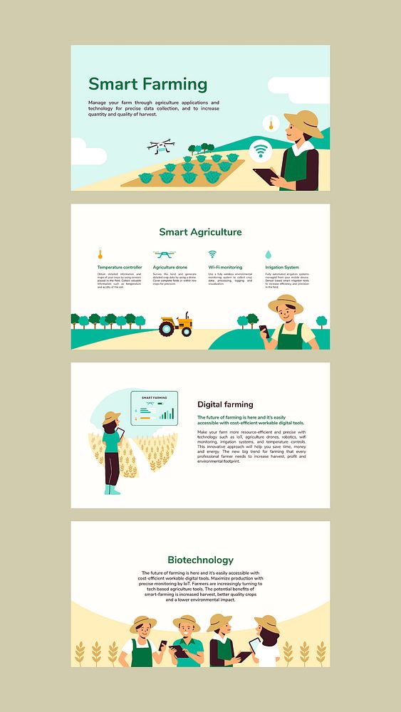 Smart farming psd editable social media banner template set