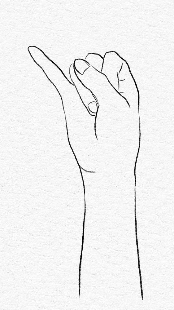 Hand showing pinky finger psd illustration