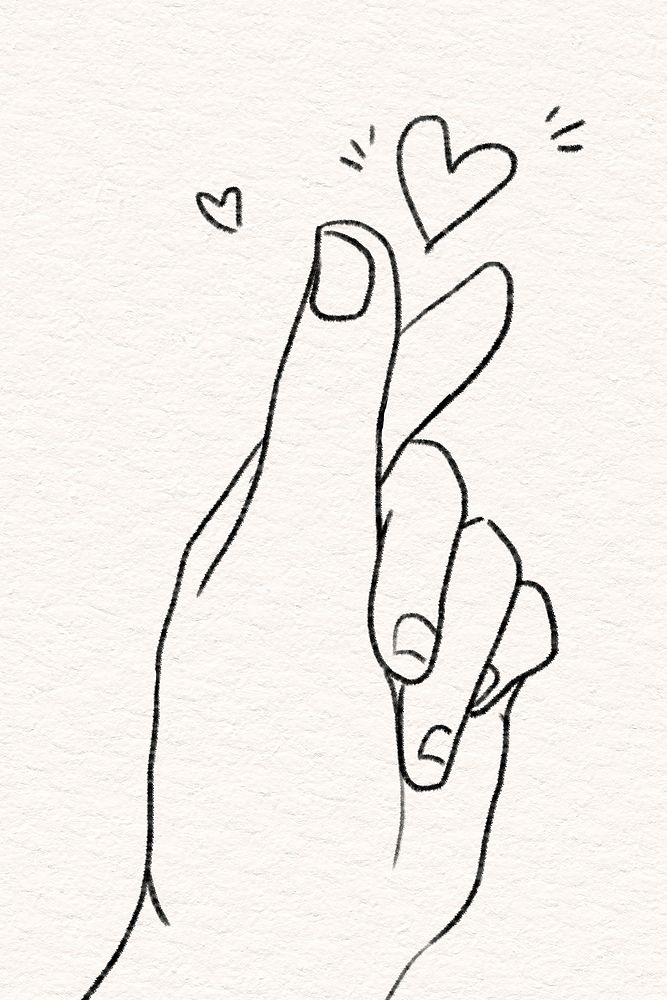 Mini heart hand sign black | Free Photo Illustration - rawpixel