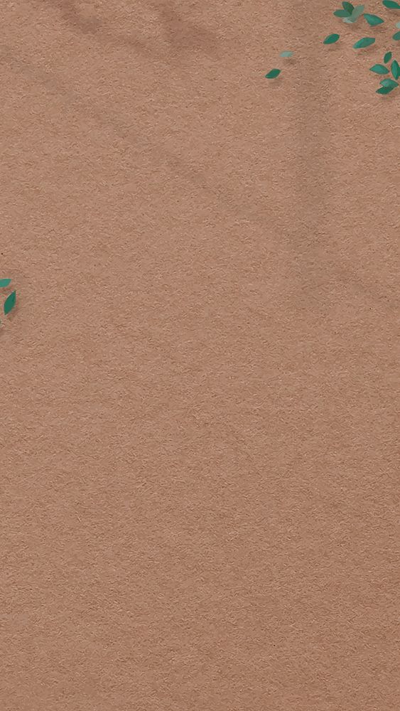 Brown rough wall vector green leaves background