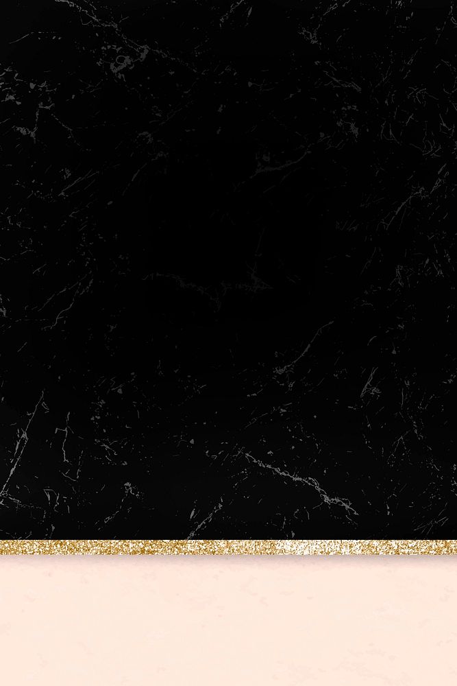 Black aesthetic marble vector golden sparkly background