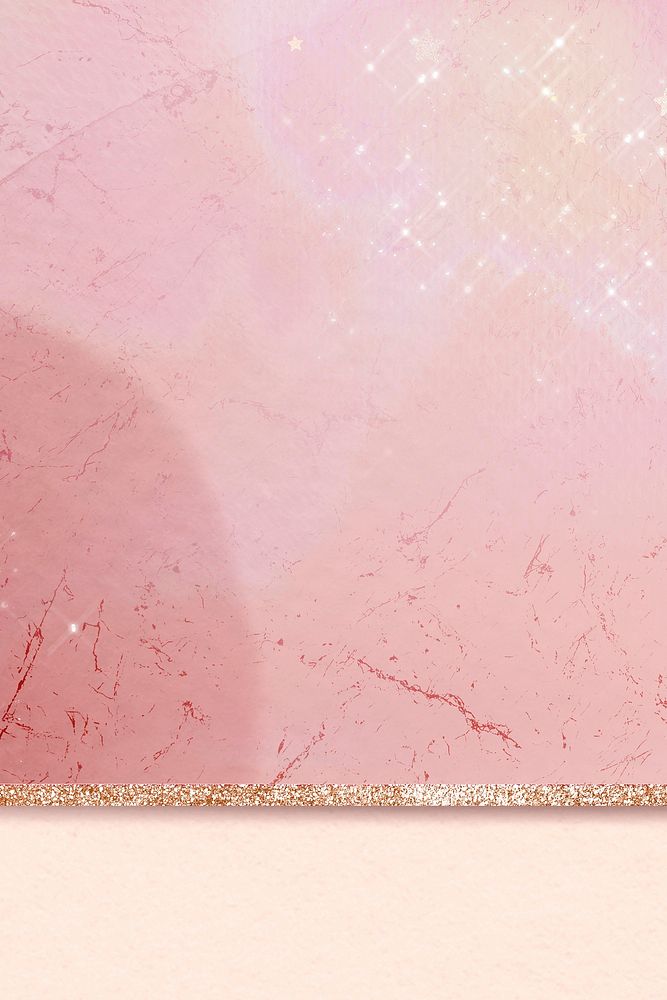 Pink aesthetic marble vector golden sparkly background