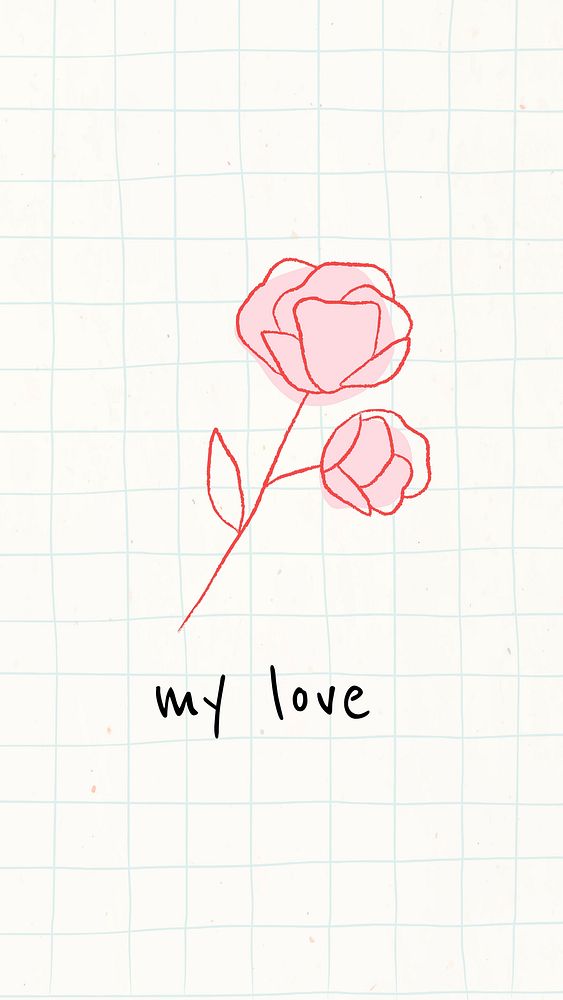 My love editable template vector with rose