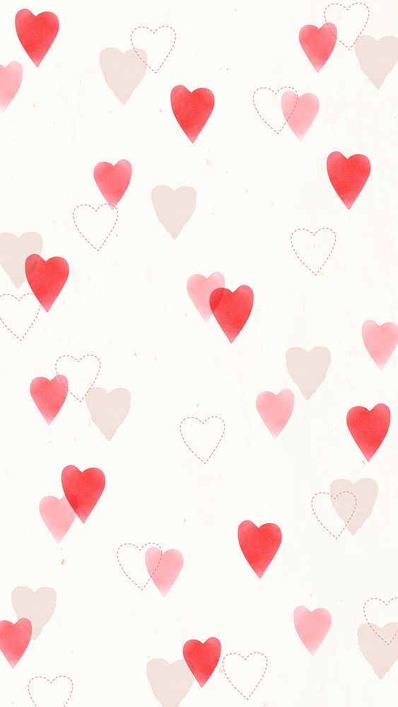Heart pattern psd mobile wallpaper for Valentine&rsquo;s day