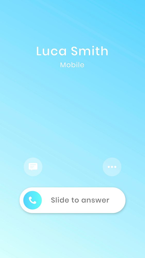 Slide to answer template vector call interface smartphone screen