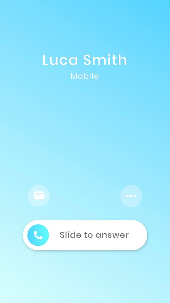 Slide to answer template psd call interface smartphone screen