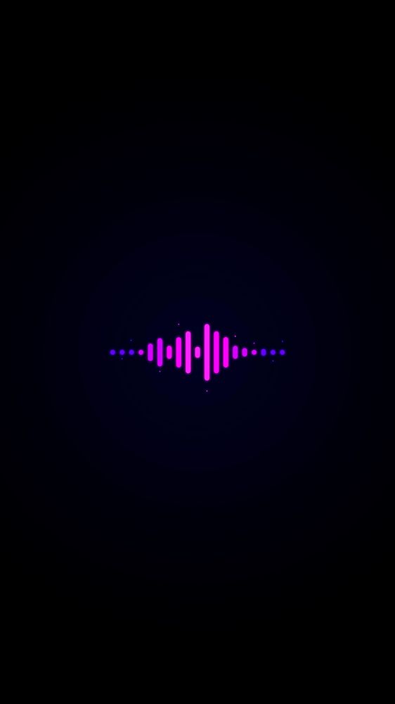 Virtual assistant icon recording sound waves on screen