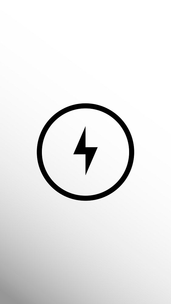 Charging lightning icon psd on smartphone screen