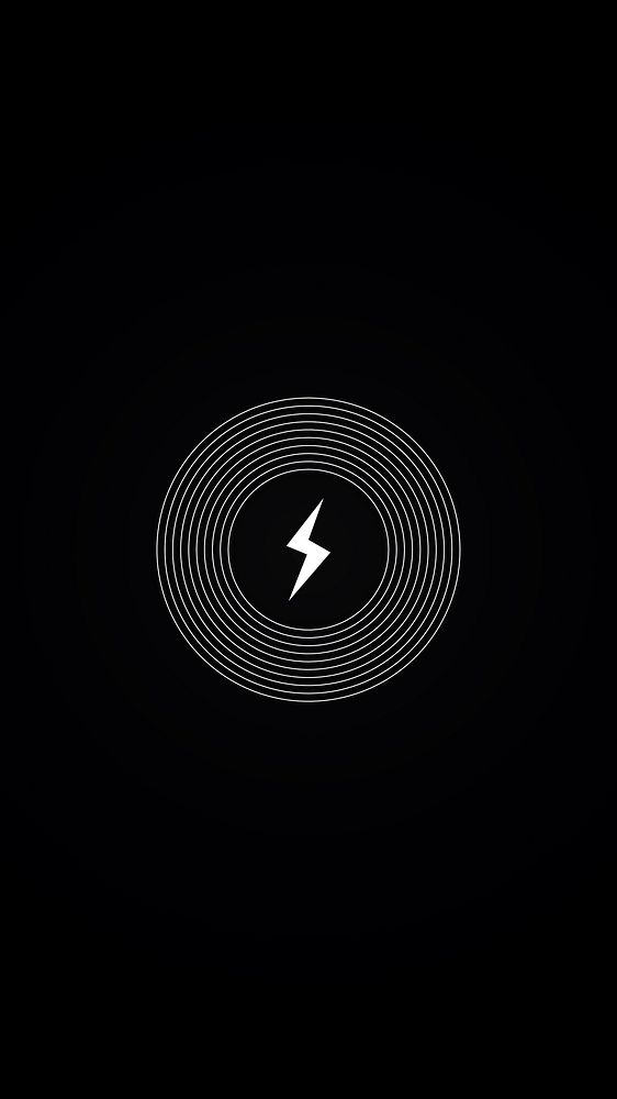 Charging thunderbolt icon on smartphone screen