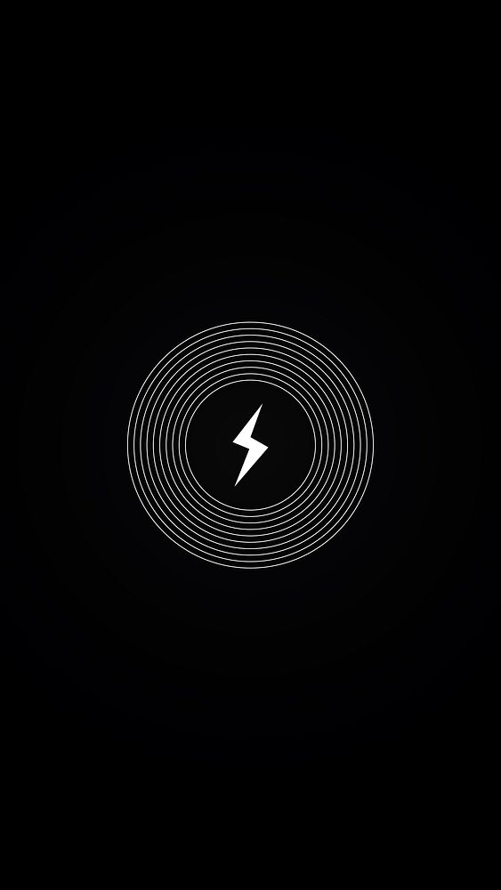 Charging thunderbolt icon psd on smartphone screen